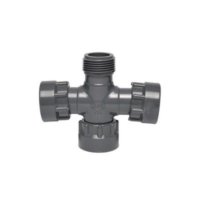 Picture of Dura PVC Manifold Union Cross 1"M x 1"F x 1"F x 1"F