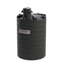 Picture of 15000 litre CAT5 Type AB tank with weir. D:2600 H:3560mm. Black. 620 mm. 2" BSPM