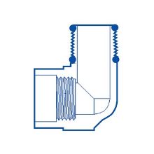 Picture of Dura Middle Elbow for 1¼" PVC Swing Joint (1¼" FS x 1¼" MS)