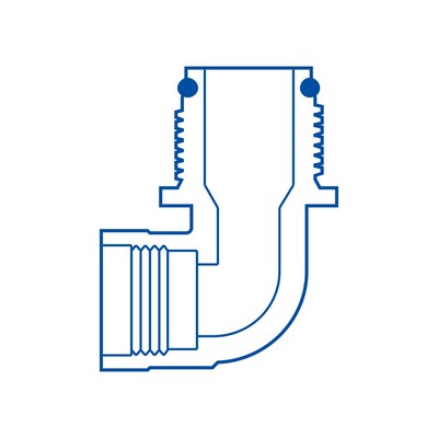 Picture of Dura Outlet Elbow for 1" PVC Swing Joint with 1¼ ACME M (1" FS x 1¼" MA)