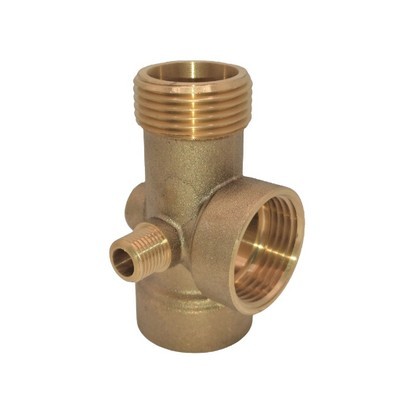 Picture of 1"  x 80mm brass heavy 5-way Pump Connector with 2 x ¼" BSP outlets