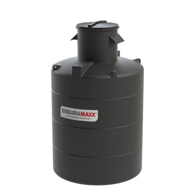 Picture of 2500 litre CAT5 Type AB tank with weir. D:1400 H:2690mm. Black. 620 mm.1½" BSPM