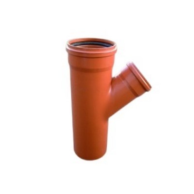 Picture of 160mm - 110mm Sewer Pipe 45° Branch Tee Triple Socket