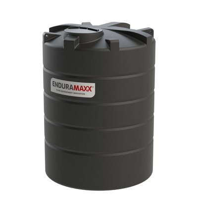 Picture of 6000 litre NON-POTABLE vertical tank D:1900 H:2635mm. Black. 620mm lid. 2" BSPM