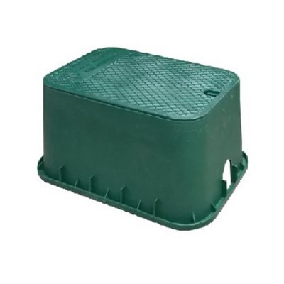 Picture of Toro Dura Jumbo Rectangular Valve Box. Green body & lid