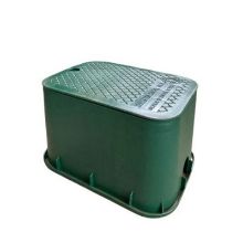 Picture of Toro Dura Standard Rectangular Valve Box. Green body & lid