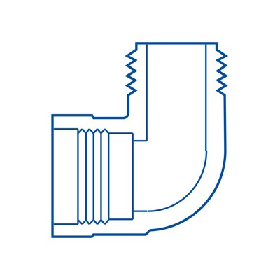 Picture of Dura Outlet Elbow for ¾" PVC Swing Joint (¾" FS x ¾" BSPM)