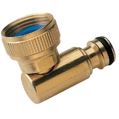 Picture of Male Brass Garden quick connector to ¾" female BSP threaded elbow -Hozelock comp