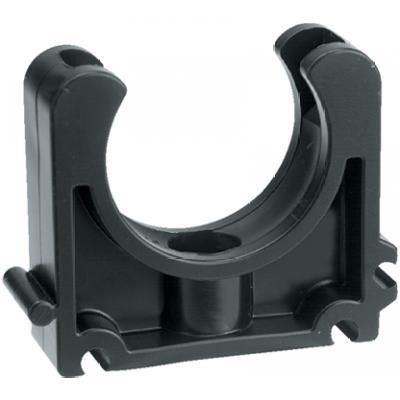 Picture of 75mm PP black pipe clamp with clip