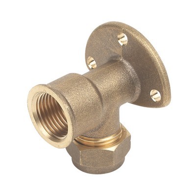 Picture of 22mm x ¾" C x FI DZR Brass Copper Compression Wall Plate Elbow