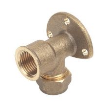 Picture of 15mm x ½" C x FI DZR Brass Copper Compression Wall Plate Elbow