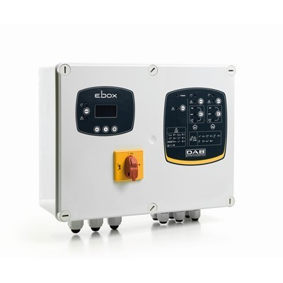 Picture of DAB EBOX Plus single pump control panel. 1x230v/3x230v/3x400v.50Hz Max 12A/5.5kW