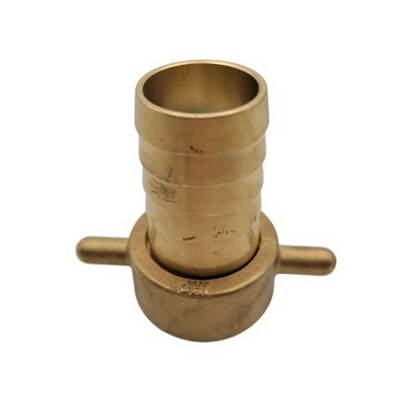 Picture of Brass female cap & tail adaptor with washer. Hose ID  1¼"x1¼" BSPP female thread