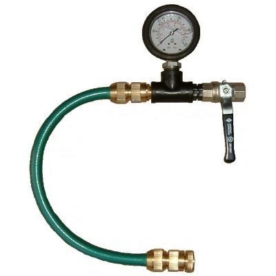 Picture of LWS Pressure Tester 0-7 Bar with brass connector to fit standard ½" bib tap.