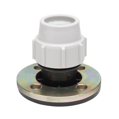 Picture of 63mm x 2" Plasson 7220 compression Flange Adaptor PN16 with metal backing ring