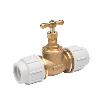 Picture of 32mm Plasson 9050 DZR above and below ground brass Stop Tap BS 5433