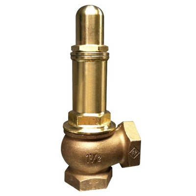 Picture of ½" LV 1019 Brass/Bronze Pressure Relief Valve 4 - 8 Bar. Cap Top. PTFE Seat.