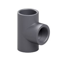 Picture of 1" PVC Tee plain/threaded/plain female BSP