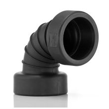 Picture of 150mm x 45° Twinwall Pipe Double Socket Short Radius Bend c/w seals. BBA Apprd