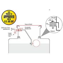 Picture of Poly Tank A30 air gap with extended valve arm. Type AB. 337x245x230mm