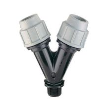 Picture of 20mm x 20mm x ¾" Plasson 7550 Y-Fitting with threaded male offtake