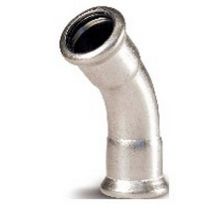 Picture of 108mm 316L Stainless Steel Pressfit 45° Female Elbow. EPDM seal. WRAS