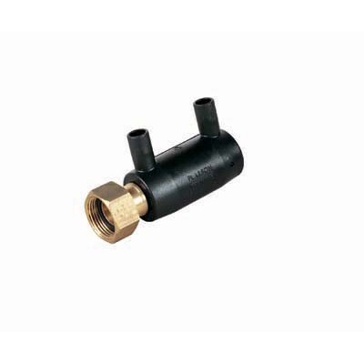 Picture of 32mm x 1" Plasson EF to Brass Female BSPP Union (Free Nut) Coupler. PE100 black