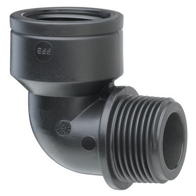 Picture of 1" Plasson 5157 male x female threaded Elbow 90°