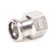 Picture of 15mmx½" 316L Stainless Steel Pressfit Female BSPP Adaptor. EPDM seal. WRAS