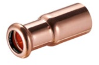 Picture of 66.7 x 28mm Copper M Profile Pressfit Spigot/Socket Reducer. EPDM seal. WRAS