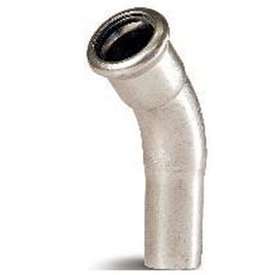 Picture of 42mm 316L Stainless Steel Pressfit 45° Male/Female Elbow. EPDM seal. WRAS