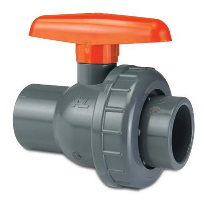 Picture of 1" VDL Economy PVC Single Union Ball Valve c/w EPDM seals. Thread/Thread