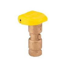 Picture of Hunter ¾" Brass Quick Coupling Valve  with yellow thermoplastic cover.