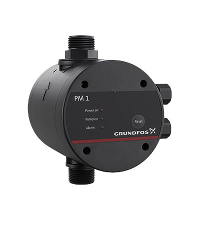 Picture of Grundfos Pressure Manager. Cut in 1.5 Bar Cut out at 0 flow. Max 6 amp motor