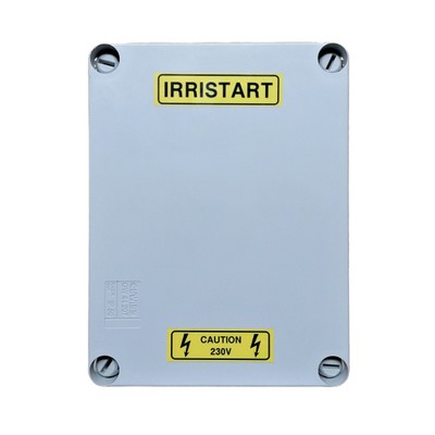 Picture of LWS IRRISTART 230v pump control panel with 24 volt AC relay. 6 - 9 amps overload