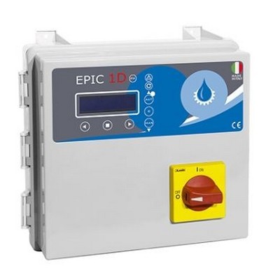 Picture of EPIC 1 230/1/50Hz single pump control panel. 0.37-2.2kw 2-16 amps 24 VAC Relay