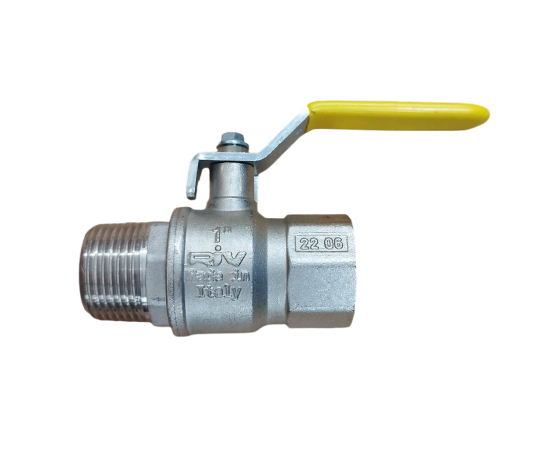 Picture of 1'' BSPP M&F full flow brass ball valve. PTFE seat & NBR seal. PN32. WRAS