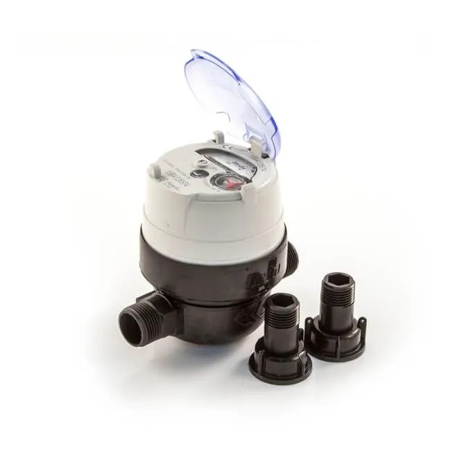 Picture of ½" Itron Aquadis rotary water meter WRAS approved. Nom.Flow 1.5m³/h. c/w tails