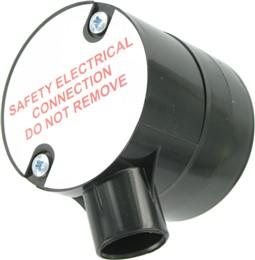 Picture of MK EEB1 black round earth electrode box for Earth Rods. H:65 W:65 D:65mm