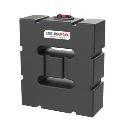 Picture of 400 litre baffled horiz slim tank L:1200 W:400 H:1105mm Black 1½" BSPM. WRAS