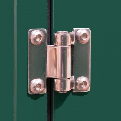 Picture of Green GRP Kiosk c/w single door/backboard/lock. 1160x935x600mm (HxWxD)