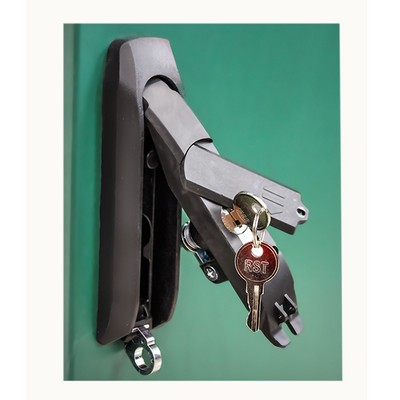 Picture of Green GRP Enclosure c/w double door/backboard/lock. 1460x1130x320mm (HxWxD)