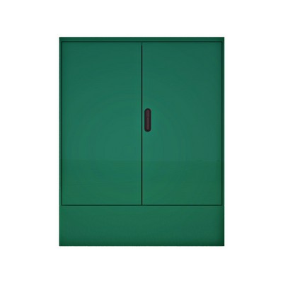 Picture of Green GRP Enclosure c/w double door/backboard/lock. 1150x1130x320mm (HxWxD)
