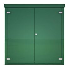 Picture of Green GRP Kiosk c/w walk-in double door/backboard/lock. 2000x2000x1000mm (HxWxD)